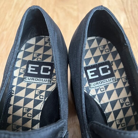 Vintage Y2K Grunge EuroClub Black Chunky Heeled Loafers Women's Size 7 - Picture 5 of 12